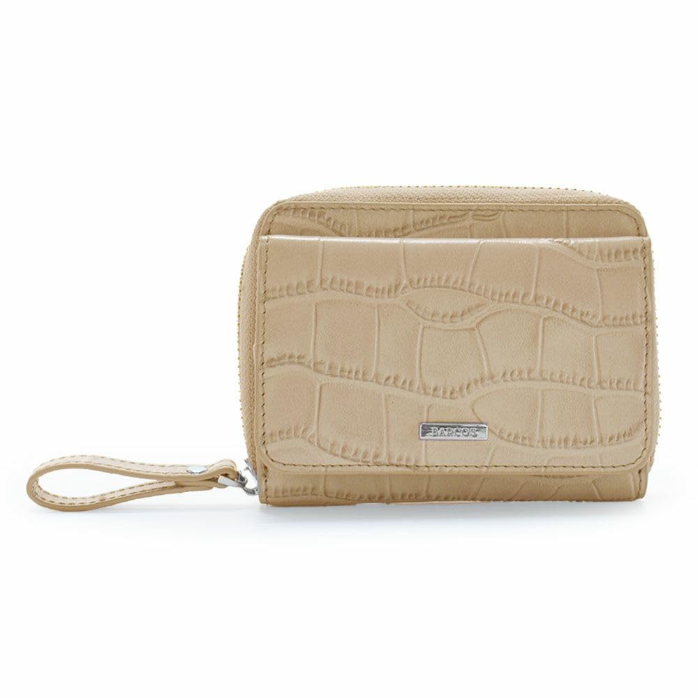 

Кошелек Аккордеон Бифолд Матовый Крокодил Карточный Модный Приглушенный Бежевый [Barcos], Кожа, Тисненый, Слоты, бежевый