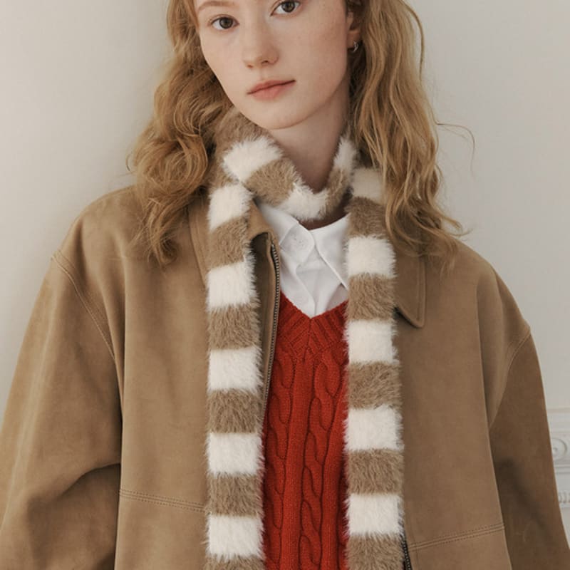 JUDY AND PAUL Striped Knit Muffler (4 Colors)
