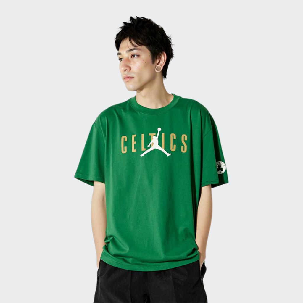 Jordan Boston Celtics Courtside Pullover Short Sleeve T-Shirt Men Tops Green DA6505-312