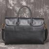 Pasta de Negócios Masculina para Comutação Couro Bovino de Primeira Camada Bolsa para Laptop de Viagem de Negócios e Escritório Bolsa de Documentos em Couro Genuíno