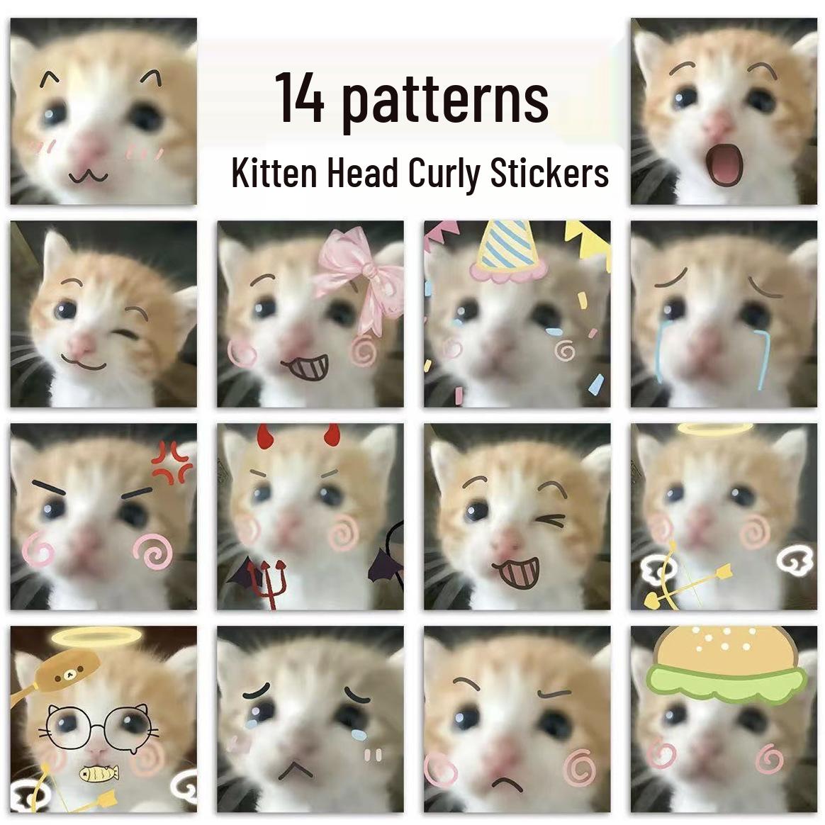

500 Cute Kitten Emoji Stickers: Fun DIY Avatar and Notebook Decor 2 cm