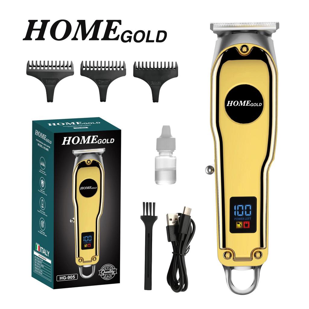 Rechargeable Silent Electric Hair Clipper with Digital Display - Edge & Oil Head, Ideal for Home Use & Hair Salons.