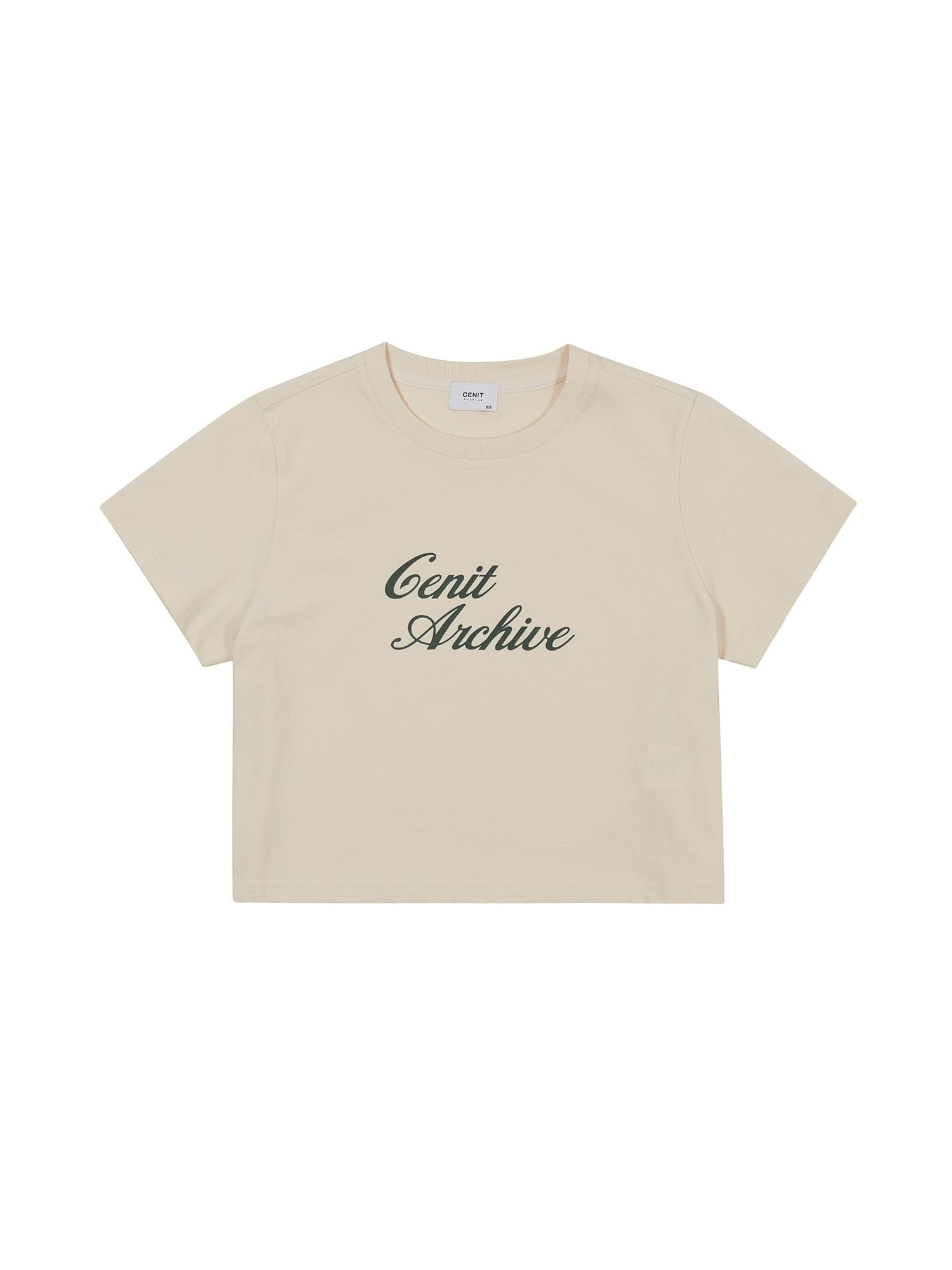Senit Cute Crop T-Shirt Beige O/S