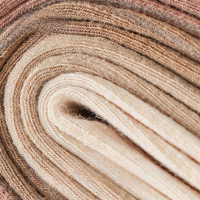 Solid Color Basic Socks for Women, Vertical Boneless Pile Socks, Drawstring Versatile Mid-calf Socks, Autumn Cotton Socks