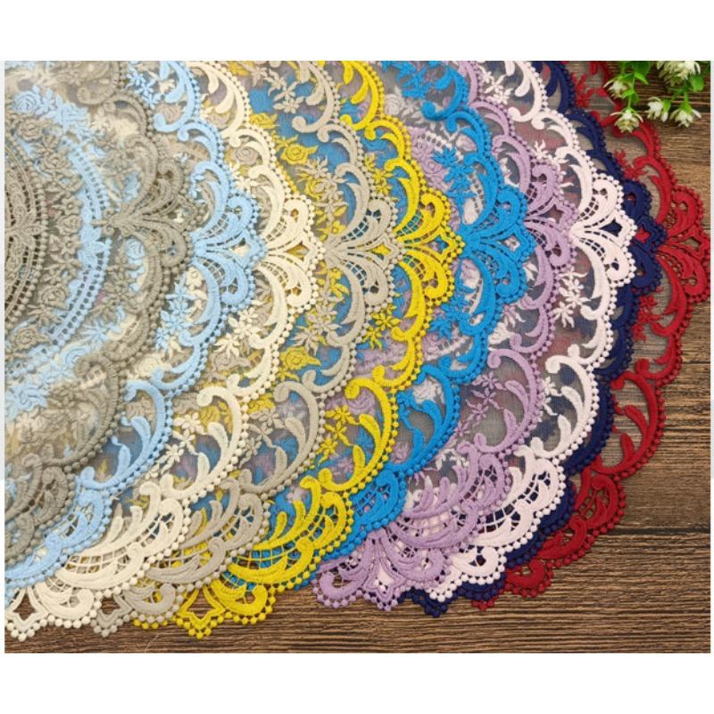 Tischset im nordischen Stil, bestickte Tischdecke, dekoratives Tischset, Heimdekoration, Esstisch, Retro-Spitze, Couchtischset