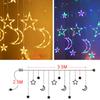 Christmas Star Moon Curtain Light LED Light String Star Moon Pendant Room Bar Shop Holiday Decoration Light