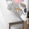 Cartoon Funny Elephant Tulle Curtain For Living Room Sheer Valance Curtain For Kitchen Bedroom Window Drapes