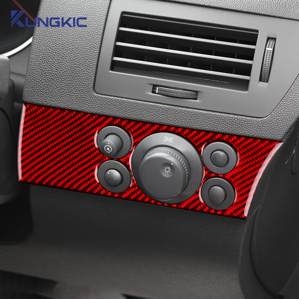 For Vauxhall Opel Astra H MK5 2004 2005 2006 2007 2008 2009 2010 Real Soft Carbon Fiber Sticker Car Driver Headlight Switch Trim