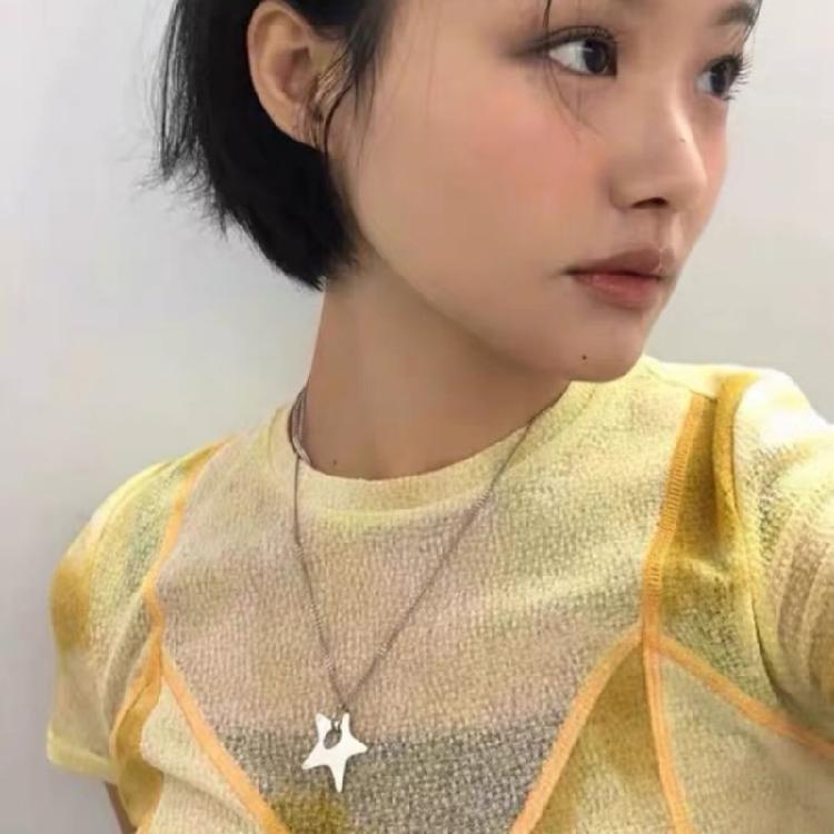 Silver Color Hollow Irregular Star Necklaces for Women Sweet and Cute Pendant