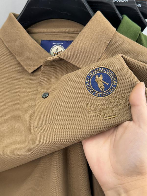 Herren 220g Kurzarm-Poloshirt: Sommer Umlegekragen mit Stickerei, Leichte Businesskleidung, Hochwertige Qualität