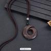 Natural ebony hand-carved necklace female long retro literary Pixiu sweater chain versatile accessories