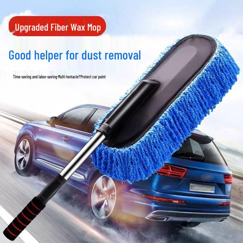 Telescopic Car Wash Mop with Soft Bristles - Professional Scratch-Free Cleaning Tool.