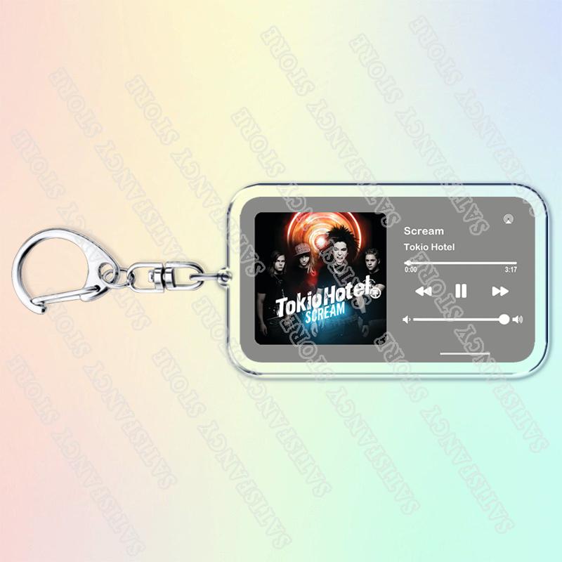 Portachiavi Musicali Tokio Hotel per Donne Accessori Borsa Automatico Schrei Monsoon Tom Bill Kaulitz Canzoni Portachiavi Gioielli Regali per Fan