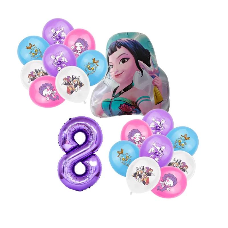 Vânzare produs nou KPOP vânătoare de vrăjitoare grup set de decorațiuni petrecere de ziua de naștere set baloane digitale petrecere de ziua de naștere cadou