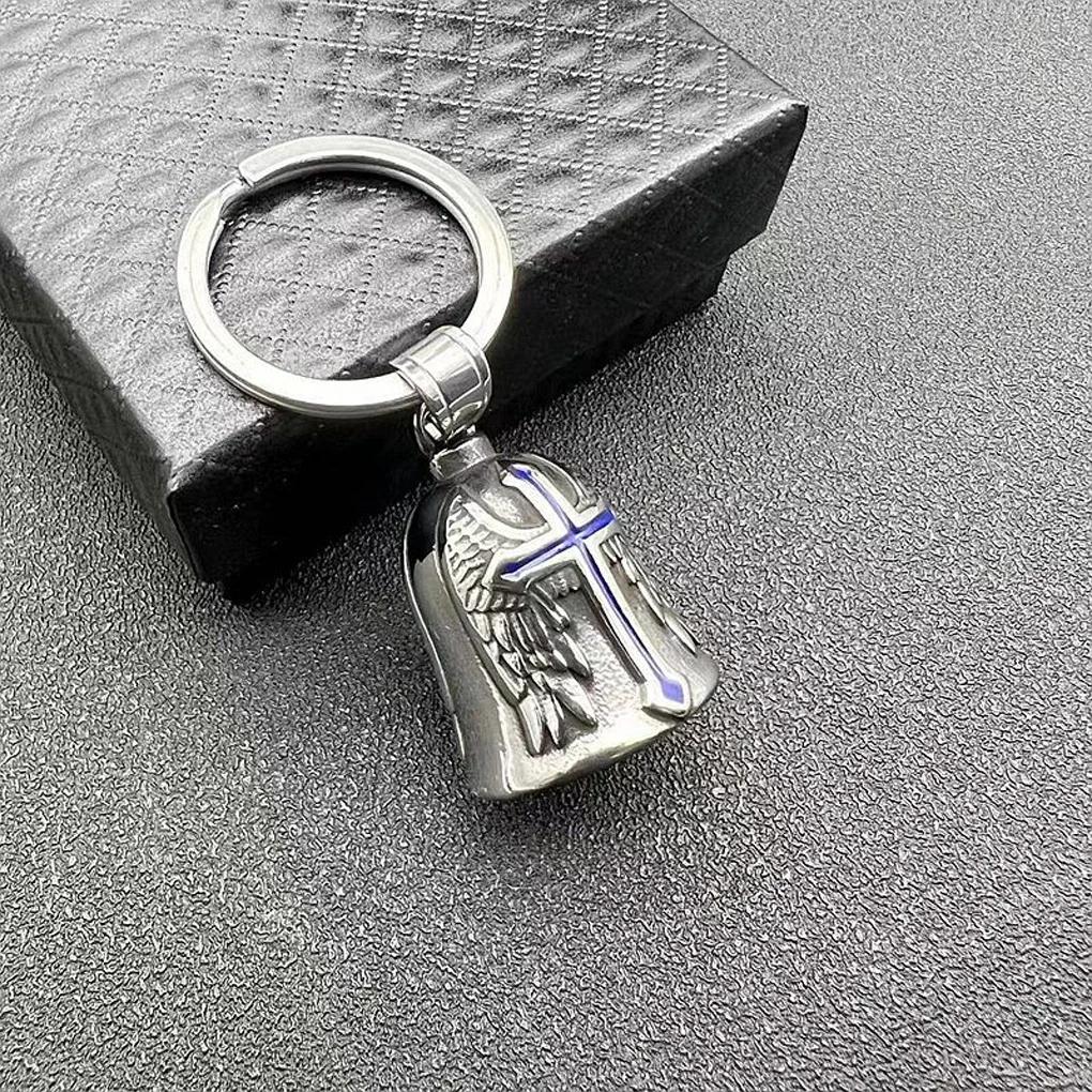 Motorcycle Style Fashion Personality Creative Punk Men's Angel Wings Cross Bell Pendant with Accessories Amagi