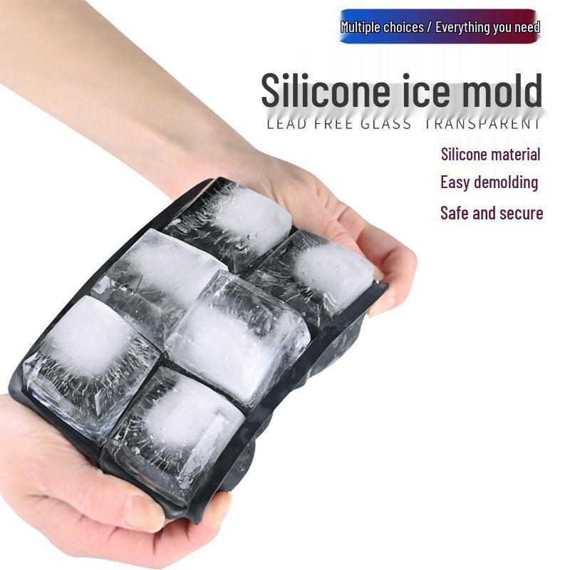Silicone Ice Cube Tray & Mold: Food-Grade, Spherical & Square Decompression Design for Household Use