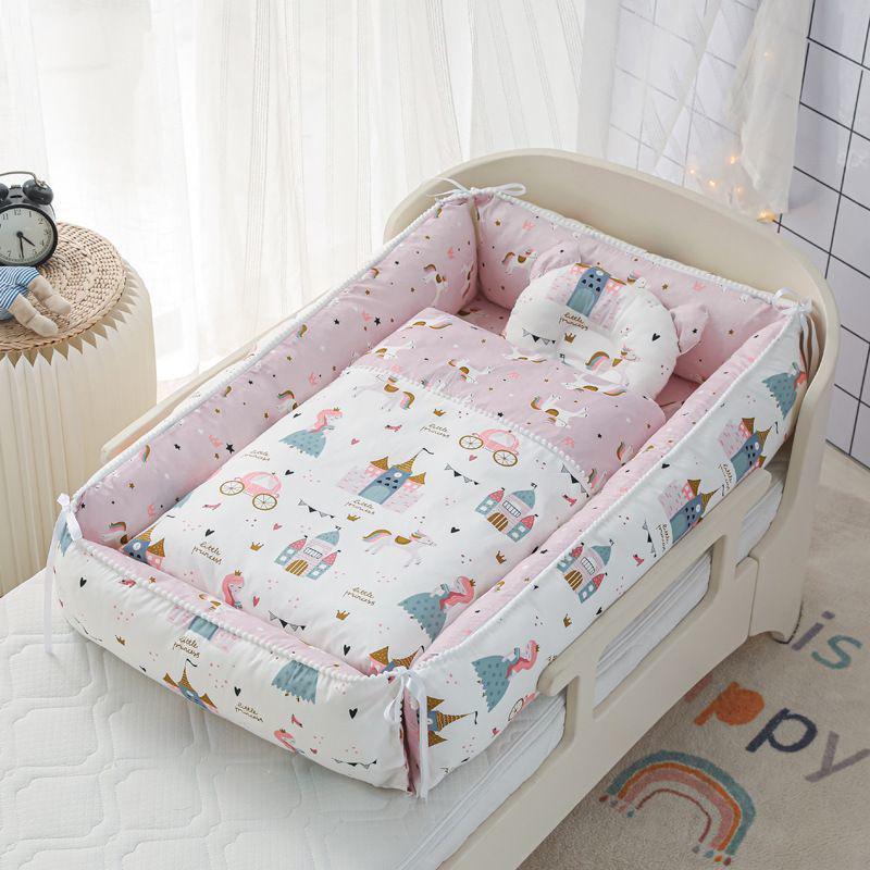 Foldable Portable Baby Crib: Anti-Pressure, Anti-Startle Pure Cotton Sleeping Bed