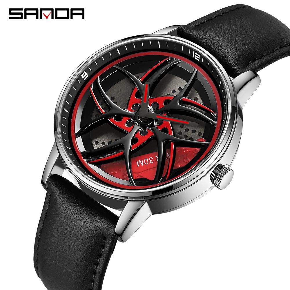 Sanda Meilleure Vente 1088 Montre pour Adolescent: Personnalisé, Cadran Rotatif 3D, Tendance, Quartz Étanche.