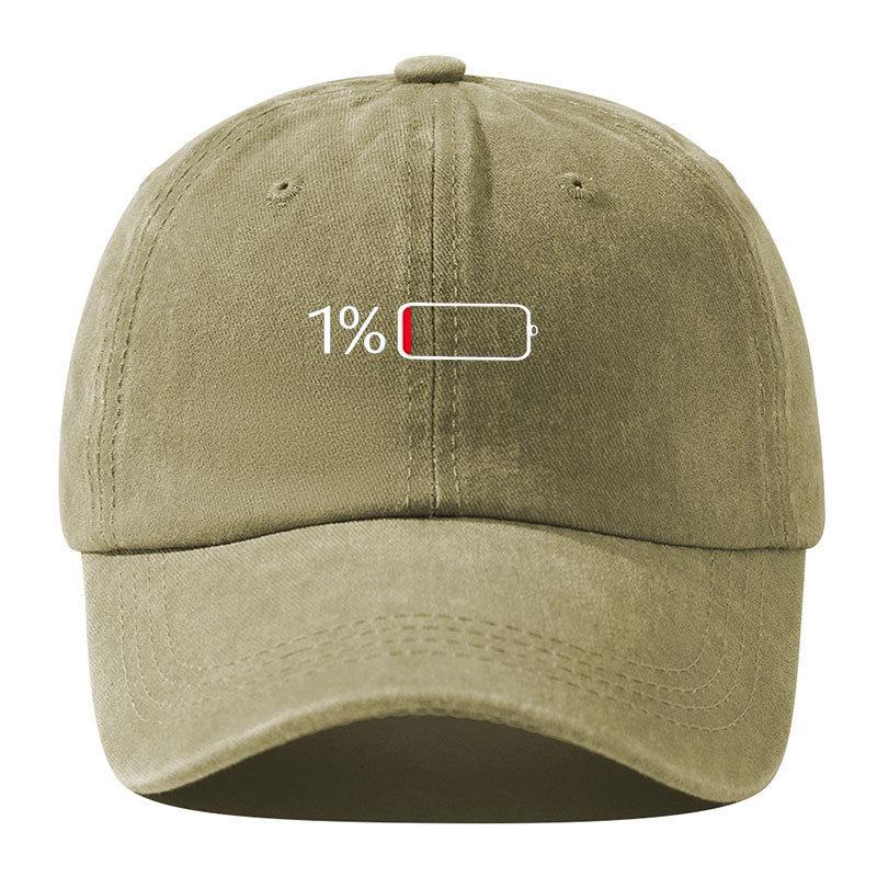 Vintage Washed Baseball Cap - Retro Electricity Shortage Print, Unisex Soft Top Hat for Men & Women, European & American Style