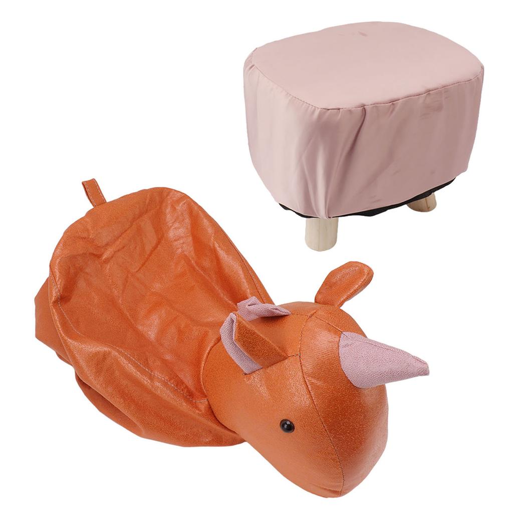 Cute Animal Footstool with Soft Padded Cushion and Prevent Slip Feet Small Footrest Stools for Kids Adults