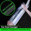 Luminous Transparent Car Door Sill Sticker For Ford Ranger T9 T6 Raptor 2024 Carbon Fiber Trunk Threshold Strip Auto Accessory