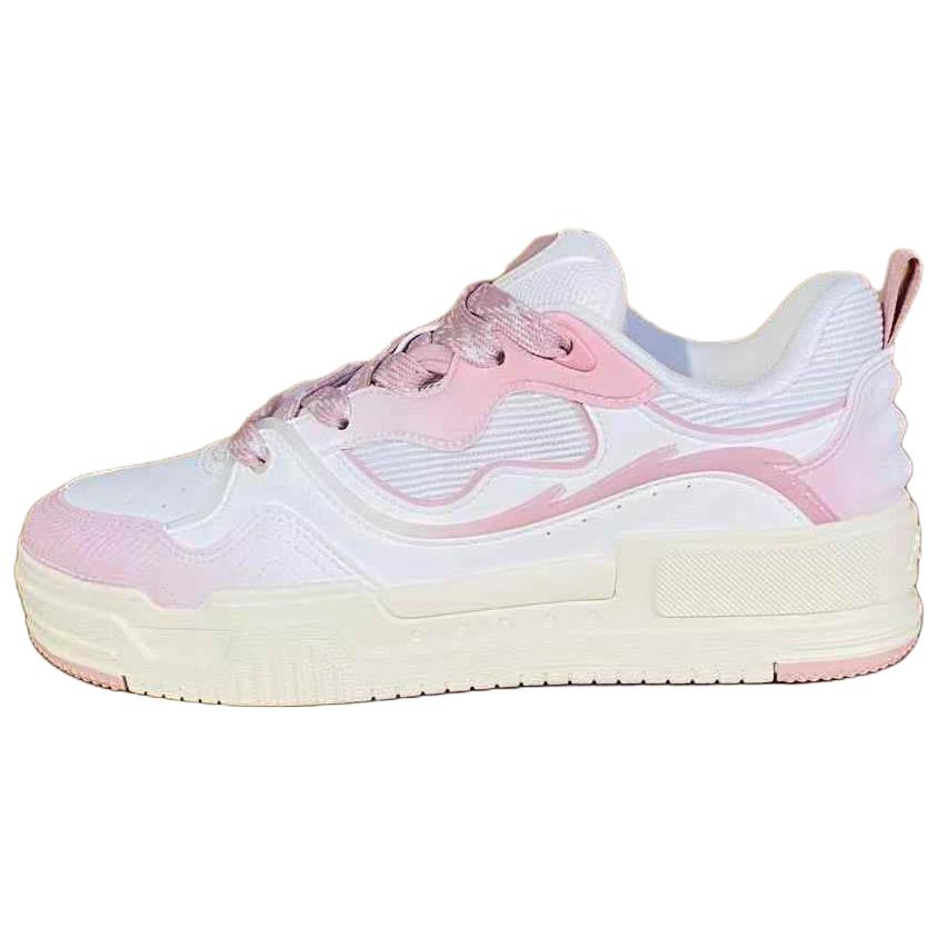 Anta Casual Comfortable Wear-Resistant Shock-Absorbing Low-Top Sneakers Women Sneakers White Pink 122538078-1