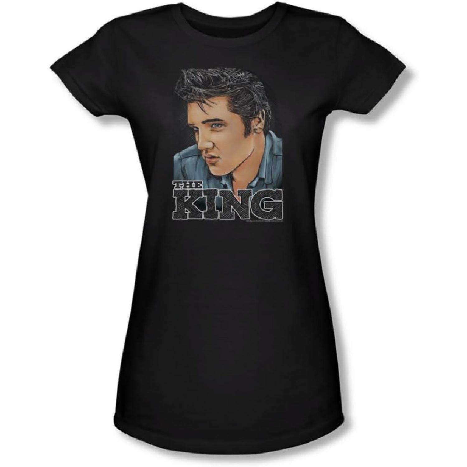 Elvis Presley - Juniors Graphic King Sheer T-Shirt S чёрный