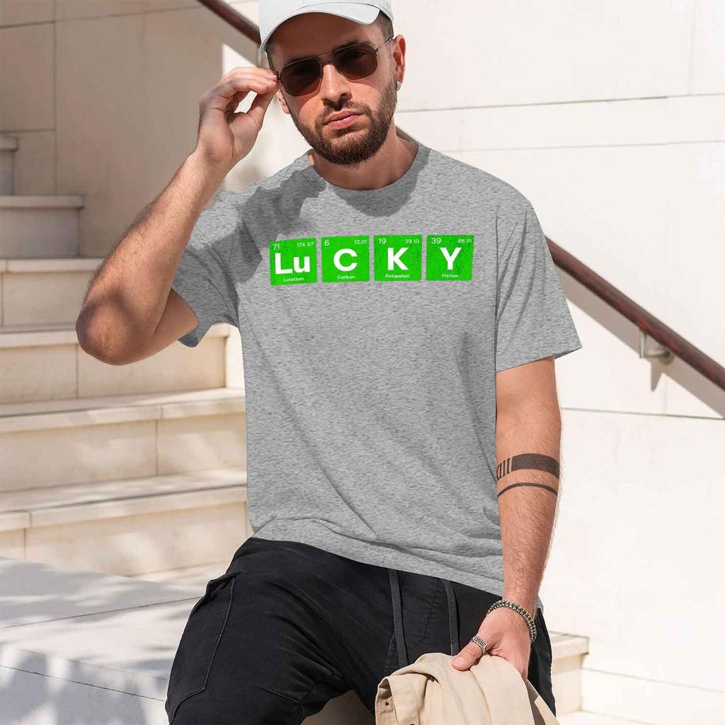 Lucky Period Table Funny Science Tshirt Unisex Summer Streetwear Grh T Shirts Camiseta Hombre 2026 New Model Shortsleeve Crewn
