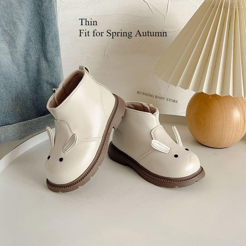 Cartoon Rabbit Baby Ankle Boots for Girls England Children Cute Bunny Winter Short Boots Low Heel Kids Girl Shoes G11073 22