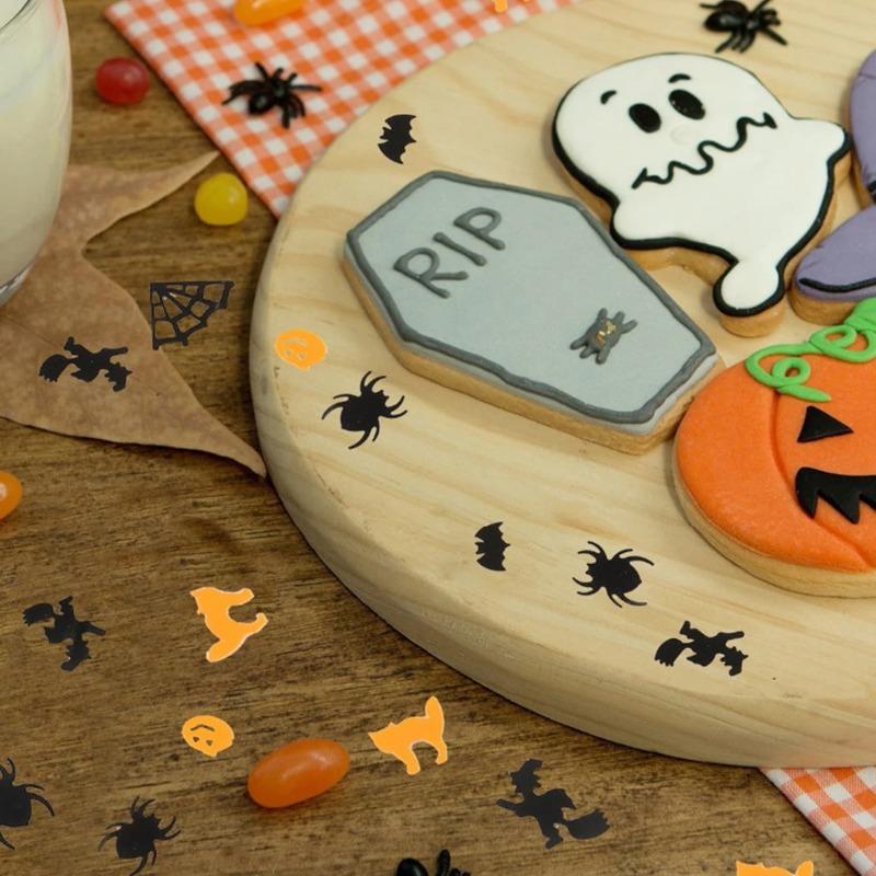 Mixed Witch Ghost Bat Pumpkin Confetti Paillettes,DIY Scrapbook Craft Accessories for Halloween Party Table Home Holiday Ornament Decoration Supplies