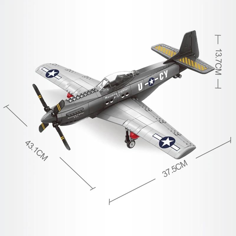 Armee-Stil Hohe Standard-Qualität USA P-51 Hohe Qualität Mustang Hohe Qualität Jäger Hohe Qualität Jets Konstruktionsset Hohe Qualität Bauen