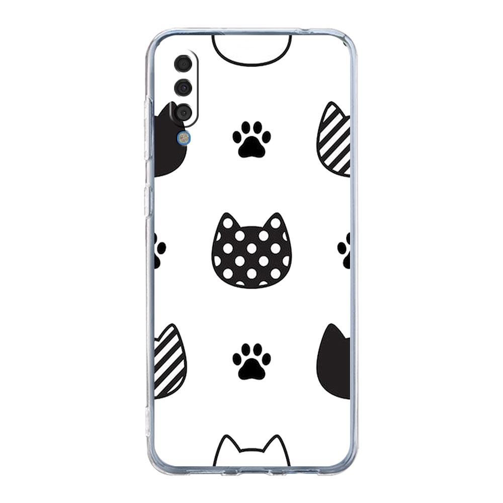 Phone Case For Samsung A14 A50 A70 A30 A40 A20E A10S A20S A02S A04S A12 A22 A32 A34 A42 A52 5G A54 Cat Cute Kitten Cartoon Cover