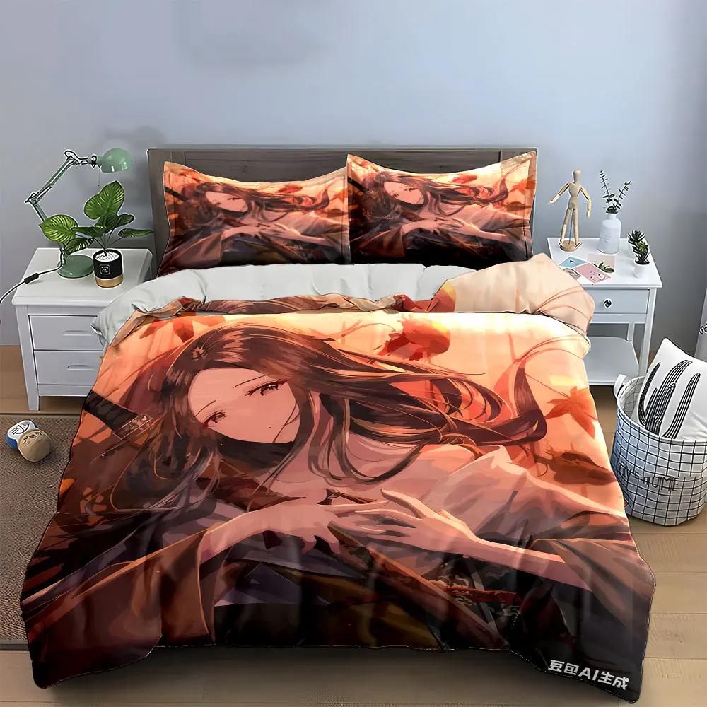 "Samurai Anime Decor Set" Multiple sizes kid's and adults' bedroom Exquisite 3PC bedding set, gift
