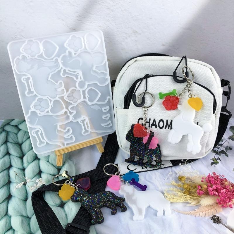 Silicone Animal Keychains Molds Pendant Moulds Resin Molds Dog Series Jewelry Part Molds Silicone Texture for Crafting