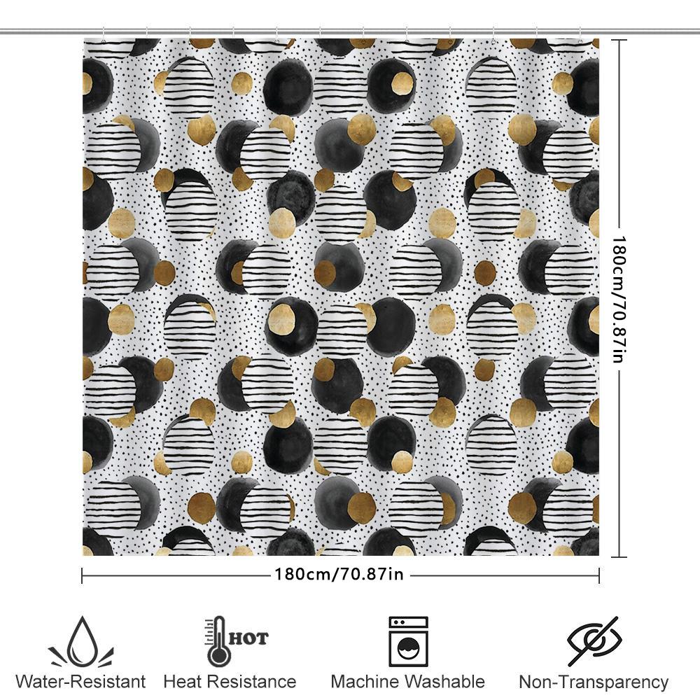 Boho Shower Curtain Set Modern Abstract Geometric Art Bathroom Decor Waterproof Fabric Liner Vintage Farmhouse Style