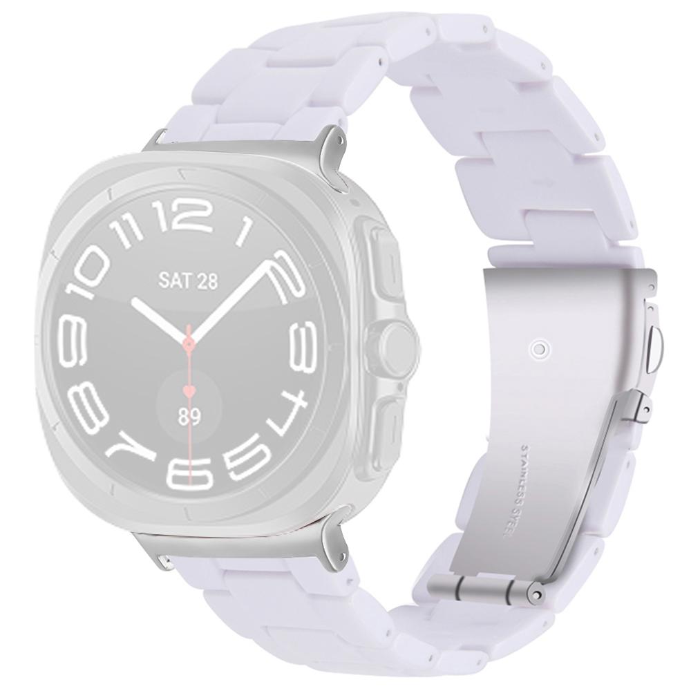 For Samsung Galaxy Watch Ultra 47mm Waterproof Resin Acrylic Watch Strap Buckle Design Wrist Band
