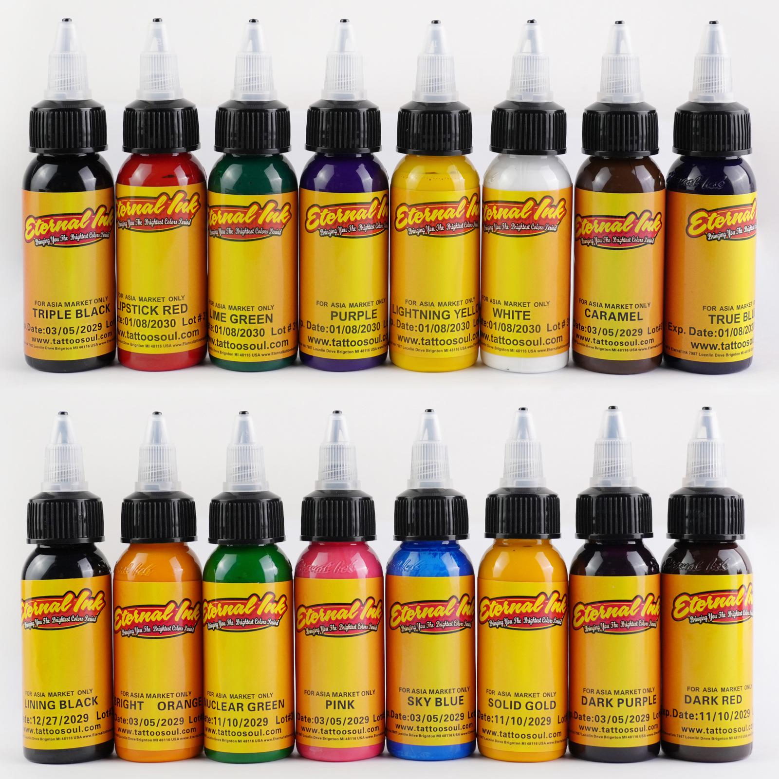 

Oulian Iteno 16-Color Tattoo Ink Set, 30ml Each - Practice Tattoo Pigment Warm Yellow
