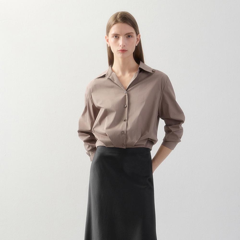 

[She S miSS] Pin Tuck Open Collar Shirt SwwSto12060 light orange/55