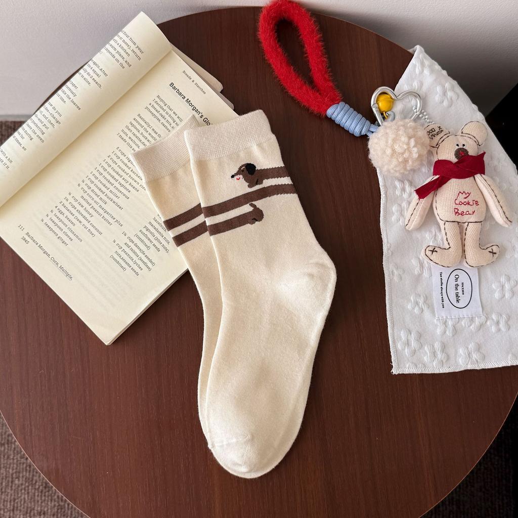 Cartoon Collegiate Style Cute Socks Girls Season Socks Cotton Puppy Cute Pet