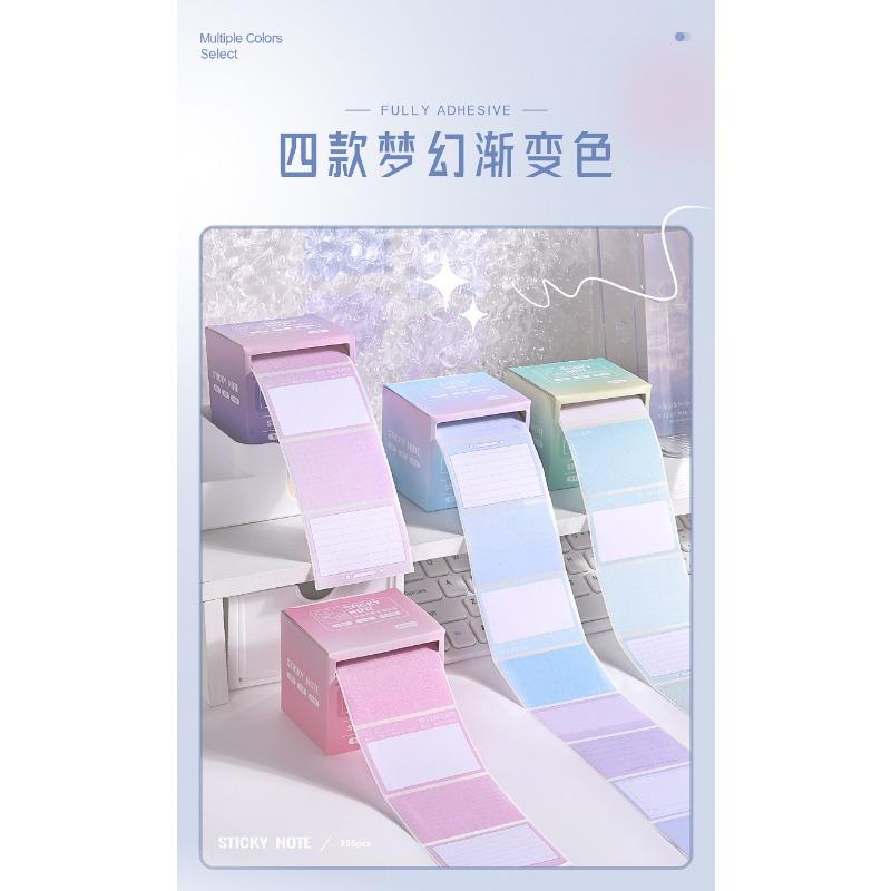 Gradient Color Pull Out Full Adhesive Sticky Notes Strong Viscosity For Student Office
