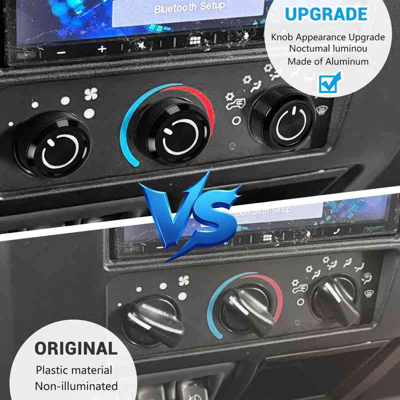 3PCS Car Air Conditioning Knob Switch Control Button for Jeep Wrangler TJ 1999-2006 05011218AC 5011218AC 5011218AA 5011218AB