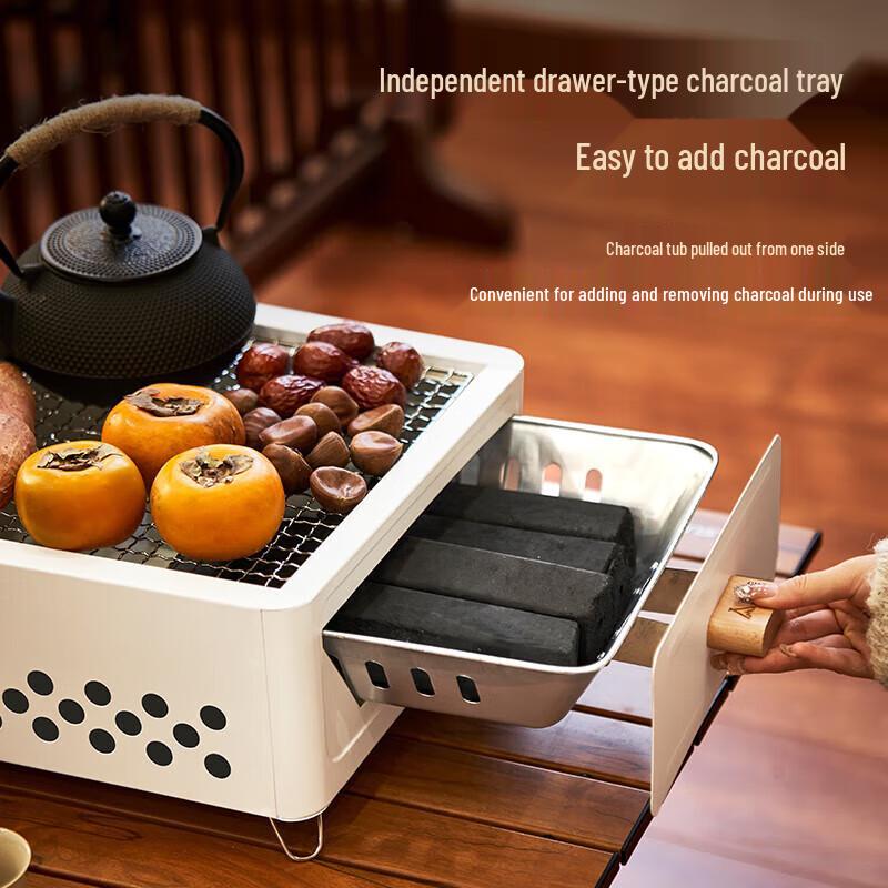 Portable Outdoor Charcoal BBQ Grill & Tea Stove