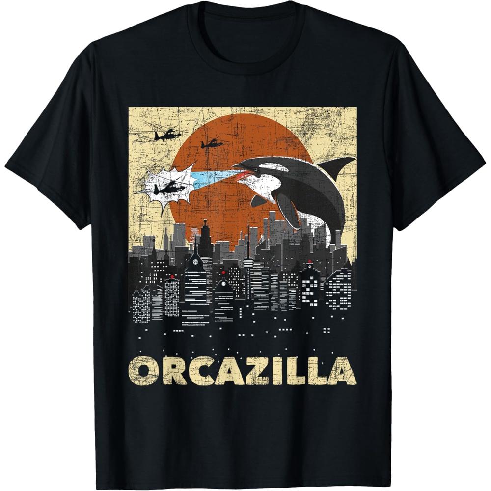 Orcazilla Whale Lover Ocean Marine Biologist Whales T Shirt 3XL чёрный