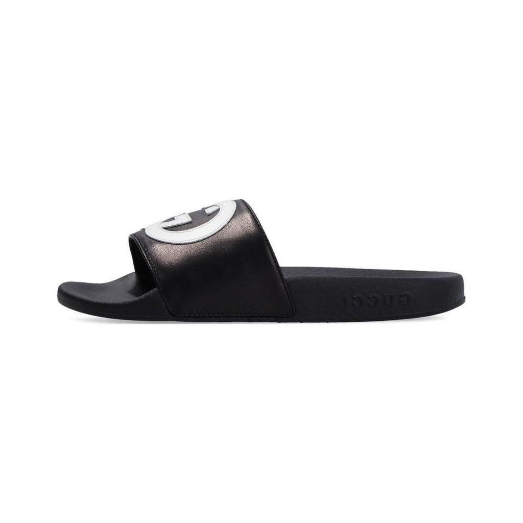 GUCCI Interlocking Kids' Slippers Black Children Aged 3 7 Years Old 662215 0R0F0 1071