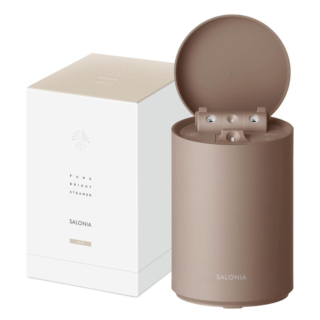 SALONIA Pure Bright Facial Steamer, Facial Steamer, Beige, Amazon.co.jp Exclusive