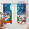 2pcs,2D plane printing Creative Curtains Cute Snowmen Christmas Trees (3) Durable 100% Polyester Fabric (without rod)