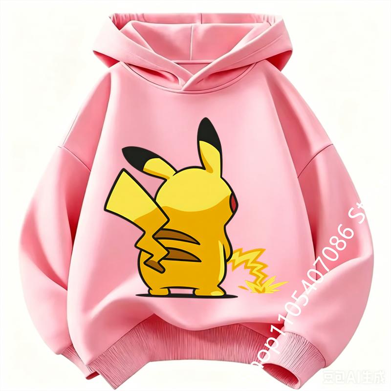 Pikachu Dětská mikina Měkká a pohodlná Vhodná pro chlapce a dívky Teplá na podzim a v zimě Dětská mikina