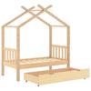 Children s Bed with Drawer Solid Pine Wood 70 x 140 cm