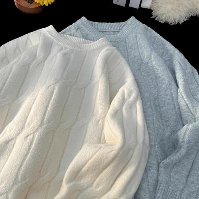 Herren Strickpullover mit Rundhalsausschnitt im Lässigen Stil - Verdickt Trendiger Herbst/Winter Basisschicht