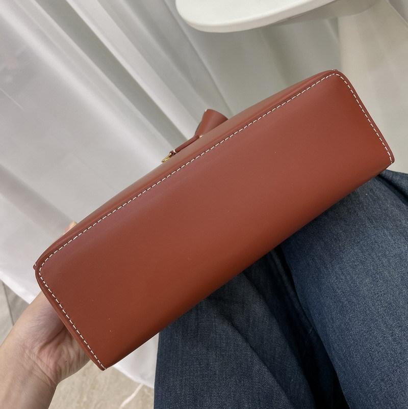New lunch box bag, cowhide leather women's bag, messenger bag, shoulder bag, underarm bag.